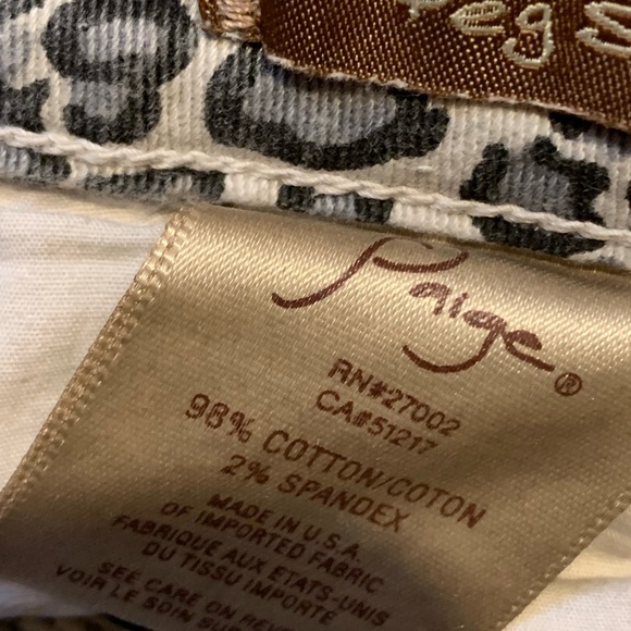 PAIGE Snow leopard Peg Skinny Jeans size 28 - Picture 6 of 9